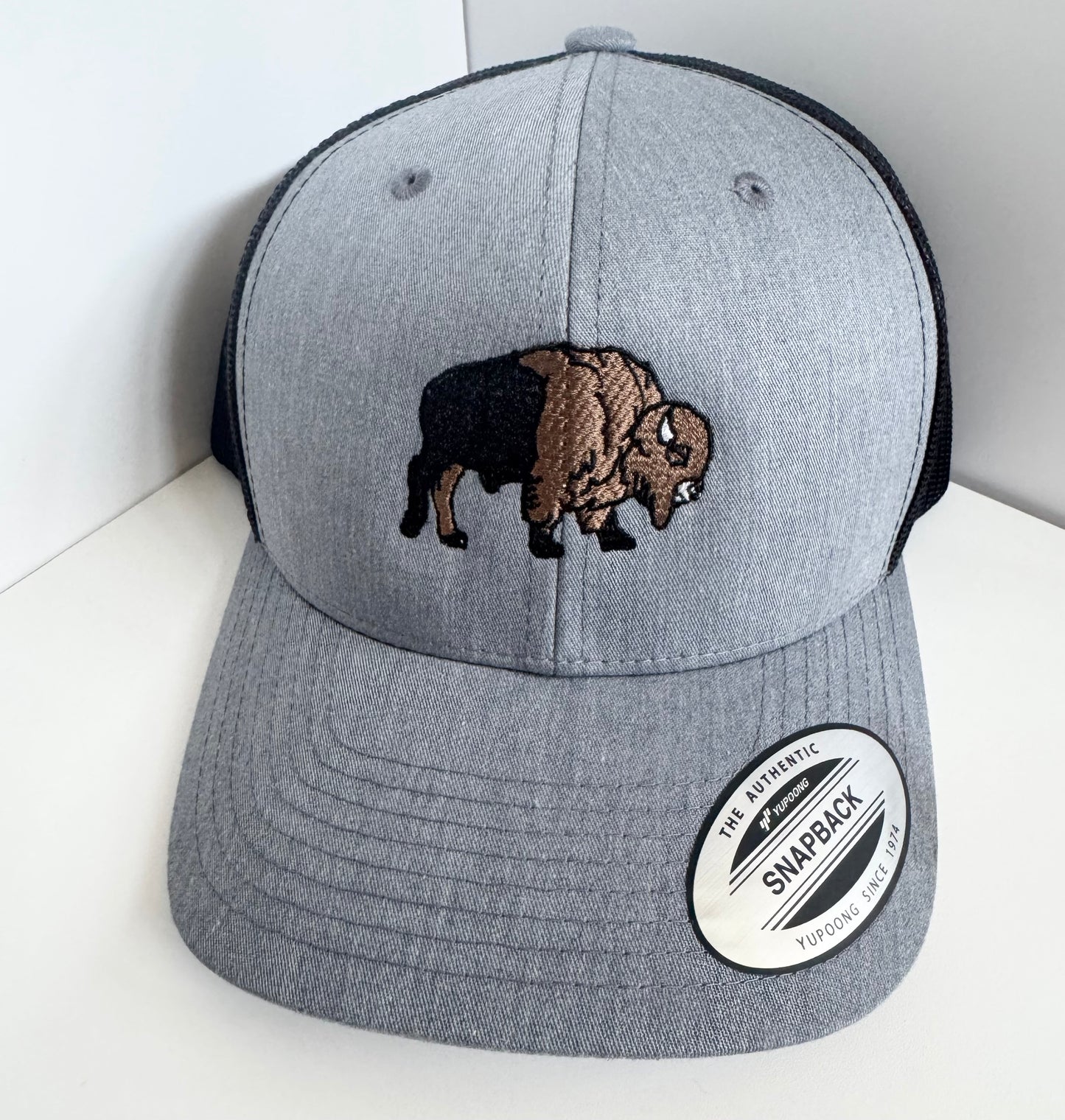 Embroidered Bison SnapBack Hat