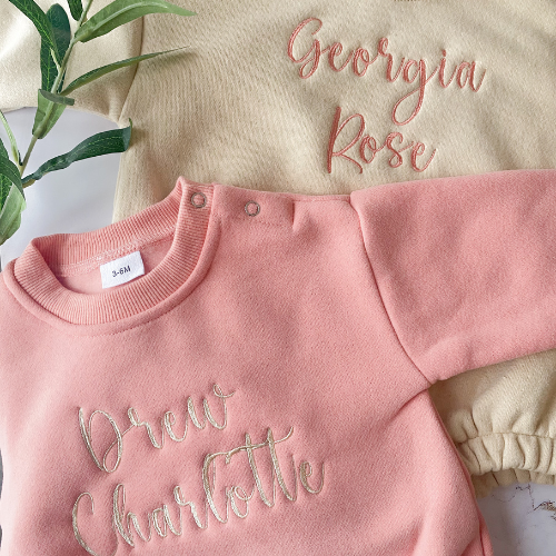 Embroidered Sweatshirt Bubble Romper