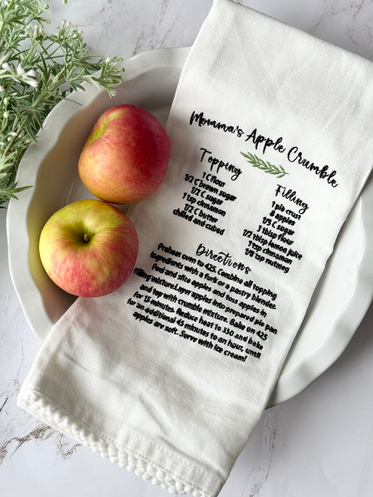 Embroidered Recipe Tea Towel
