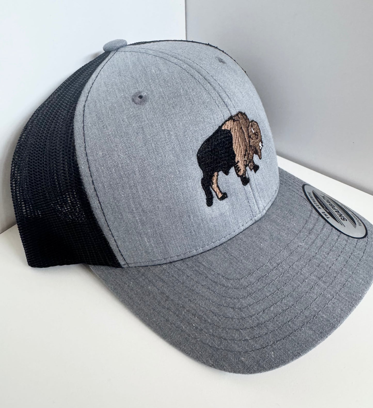 Embroidered Bison SnapBack Hat