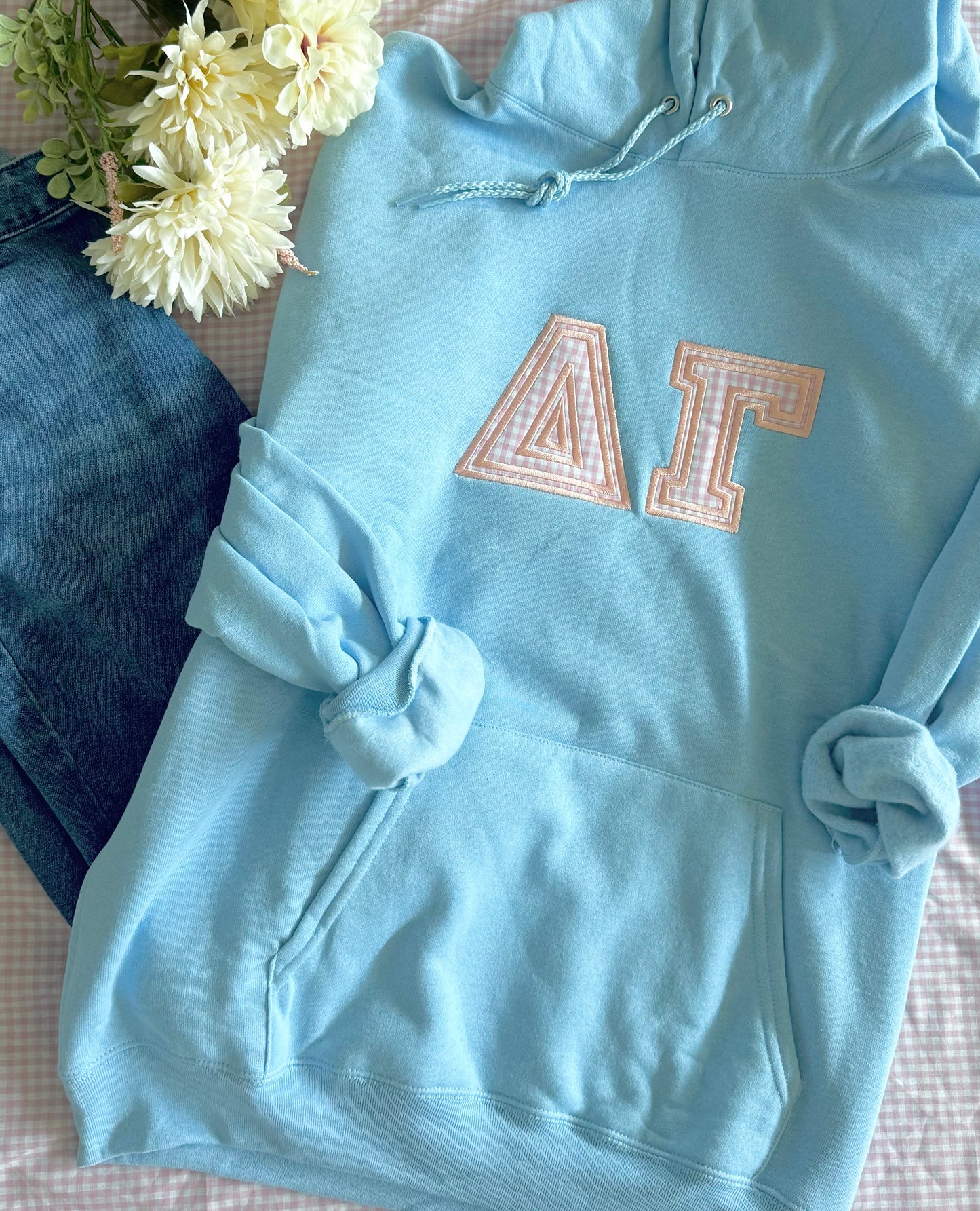Custom Sorority Greek Letter Applique Embroidered Sweatshirt