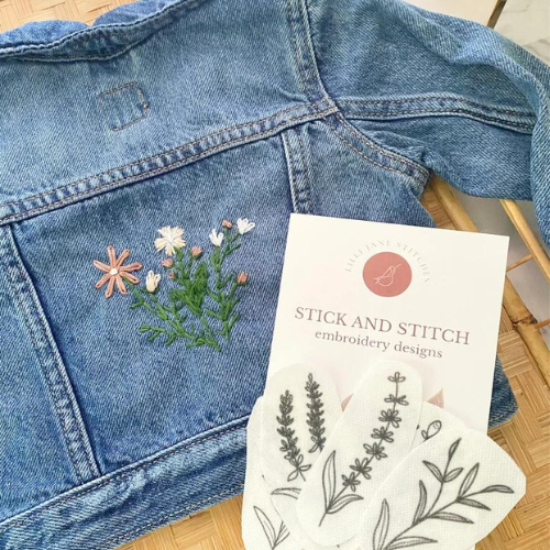 Floral Stick and Stitch DIY Embroidery Pattern